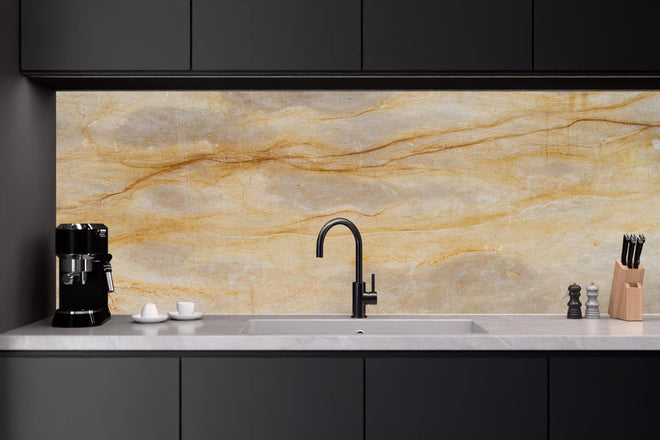 Küchenrückwand - Naturgetreue Beige Marmor Textur Elegant