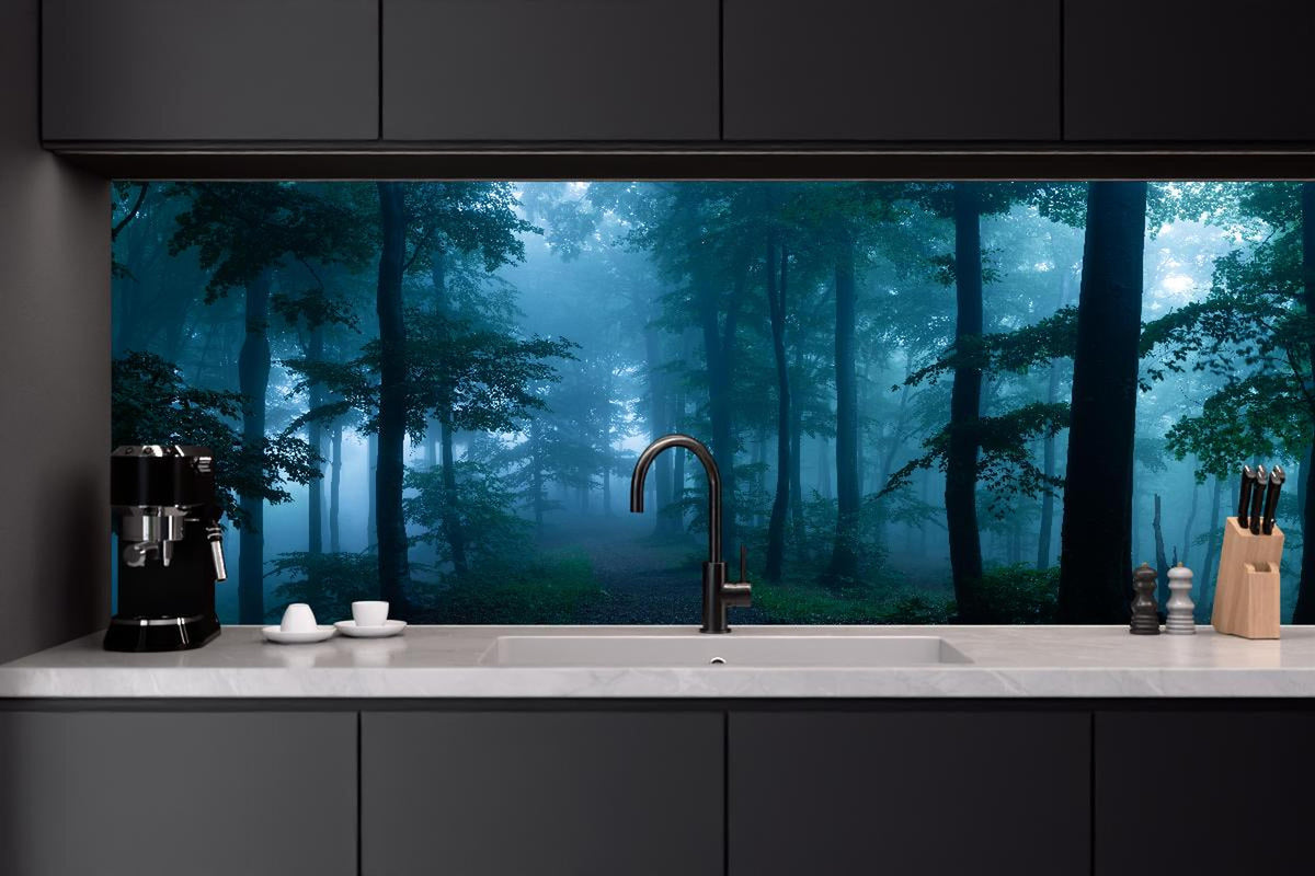 Küchenrückwand - Nebliger Wald