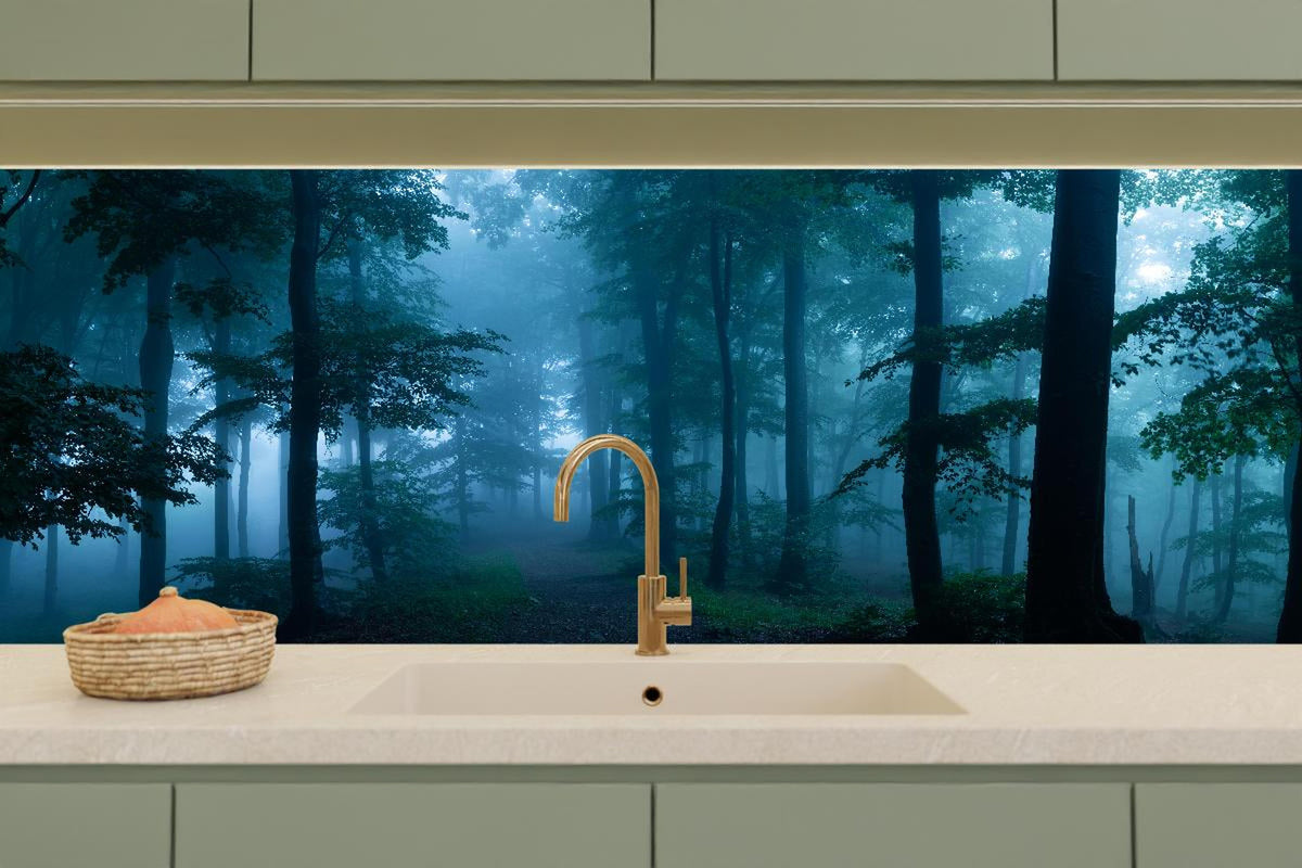 Küchenrückwand - Nebliger Wald