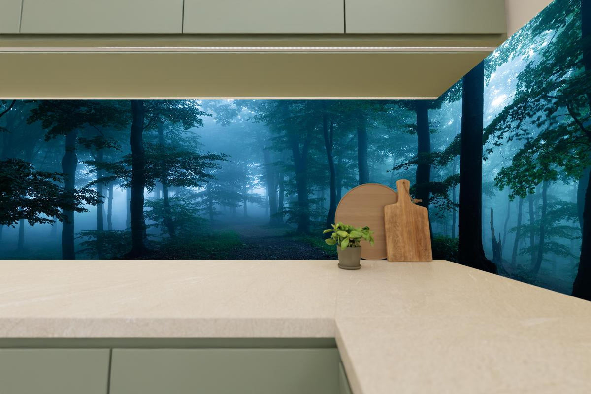 Küchenrückwand - Nebliger Wald