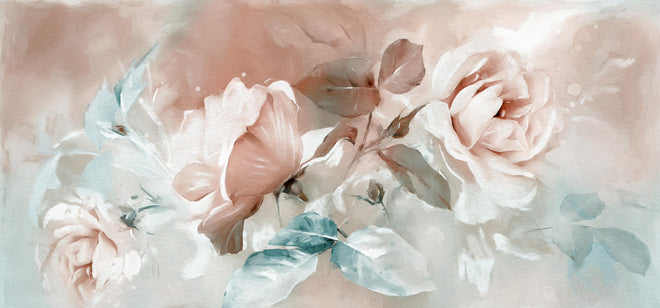 Küchenrückwand - Ölgemälde mit Rose