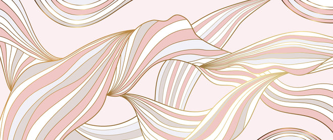Küchenrückwand - Organische Linien Rosa Gold Muster