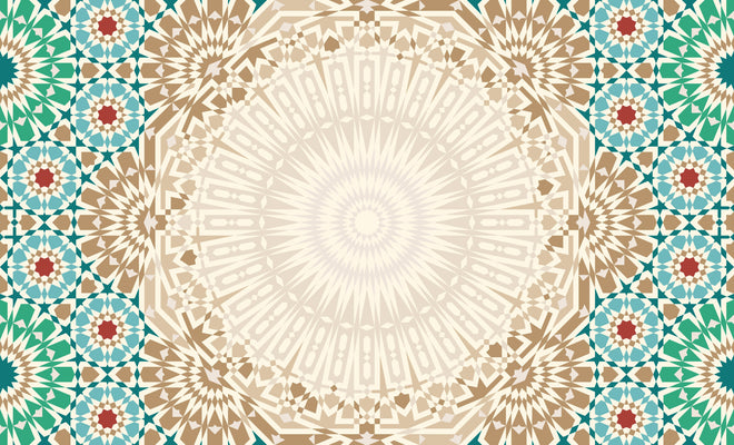 Küchenrückwand - Ornamentales Mandala-Muster in Beige