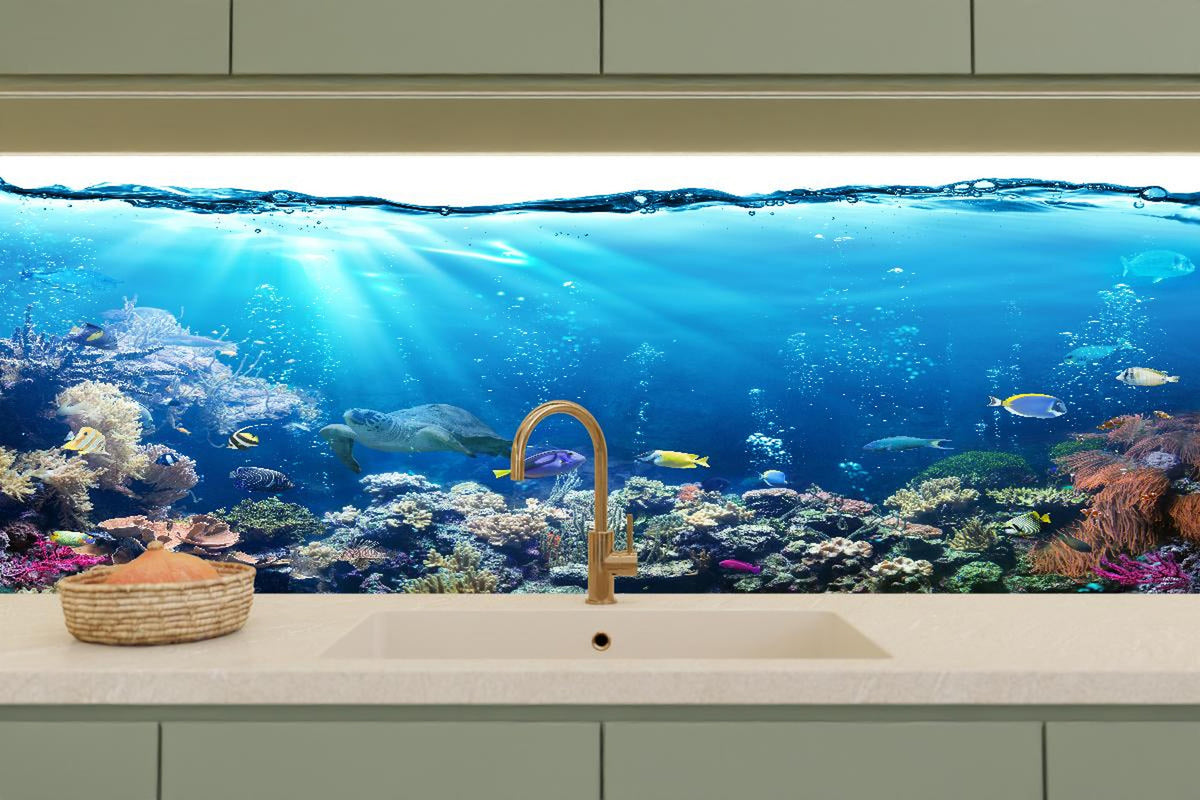 Küchenrückwand - Ozeantiere - Unterwasser