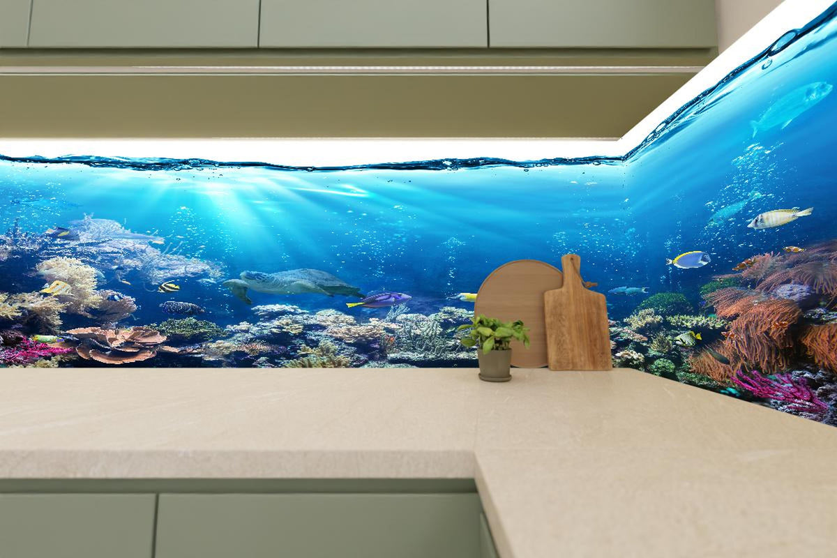Küchenrückwand - Ozeantiere - Unterwasser