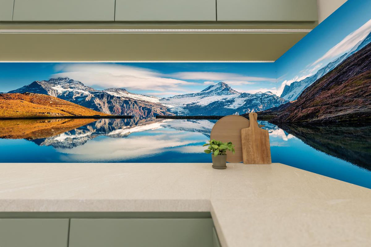 Küchenrückwand - Panoramablick auf Bachalpsee