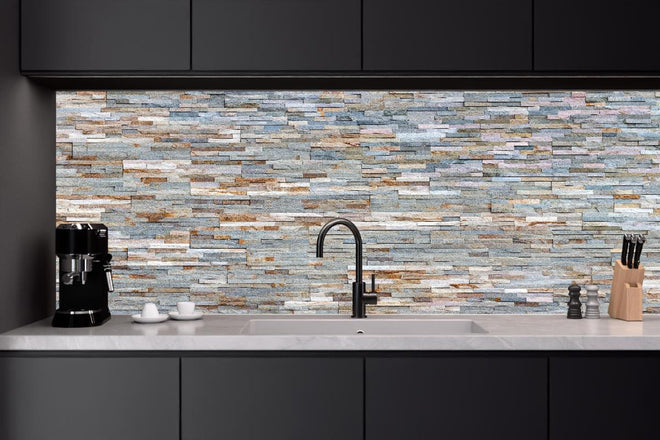 Küchenrückwand - Pastellfarbige Schieferstein Textur