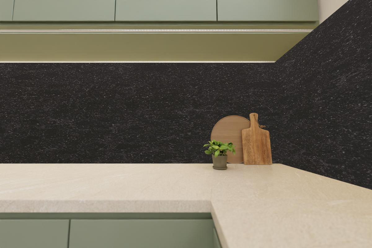 Küchenrückwand - Quarz Diamond Black
