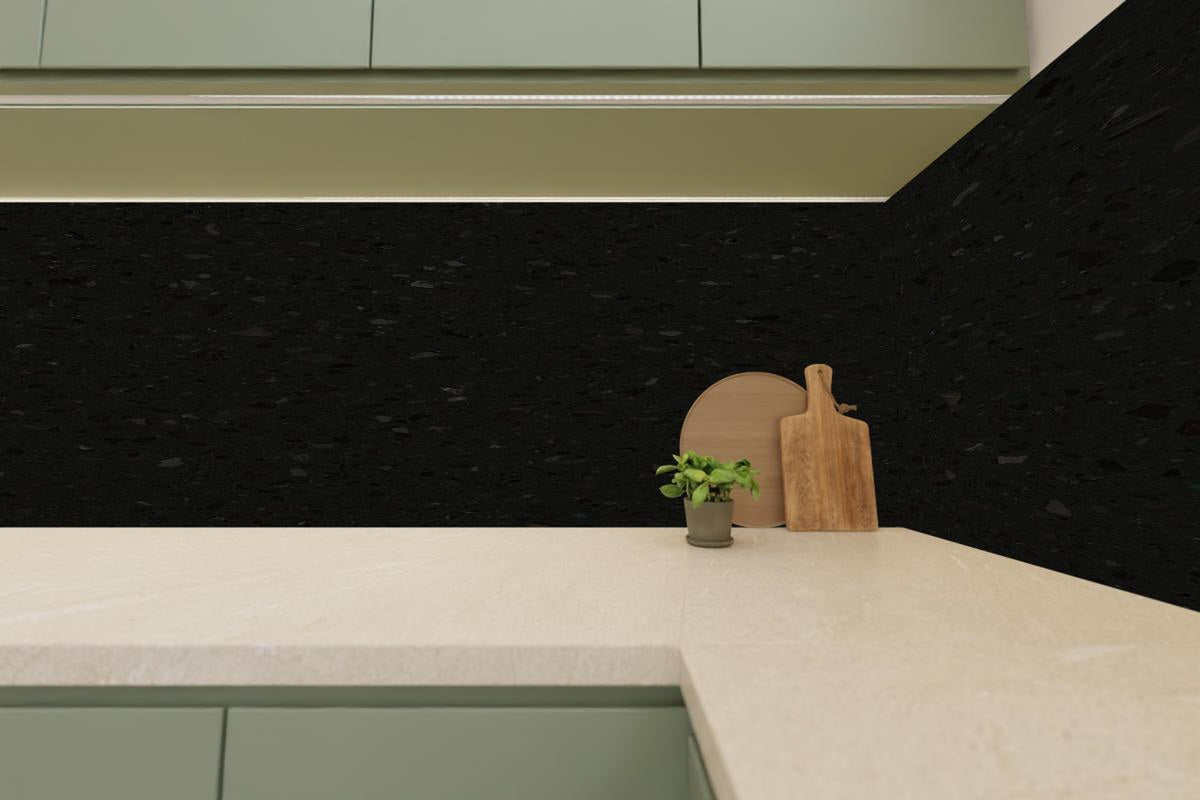 Küchenrückwand - Quarz Diamond Charcoal