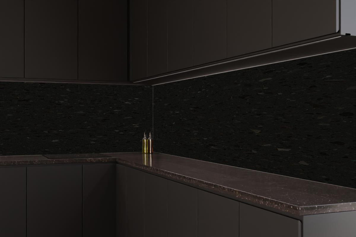 Küchenrückwand - Quarz Diamond Charcoal