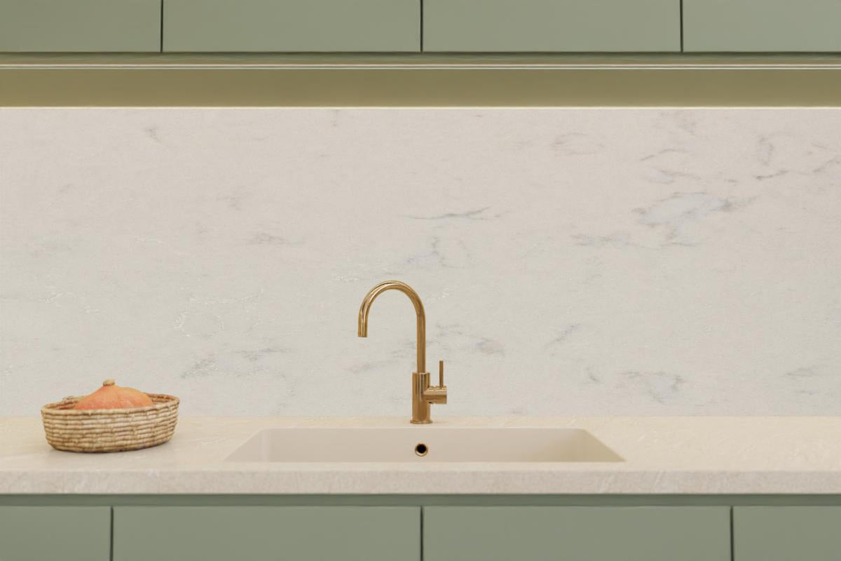 Küchenrückwand - Quarz Onyx White