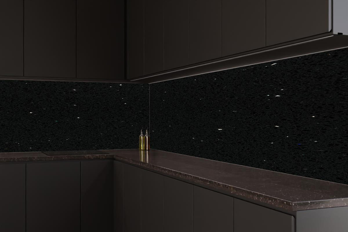 Küchenrückwand - Quarz Skydance Black