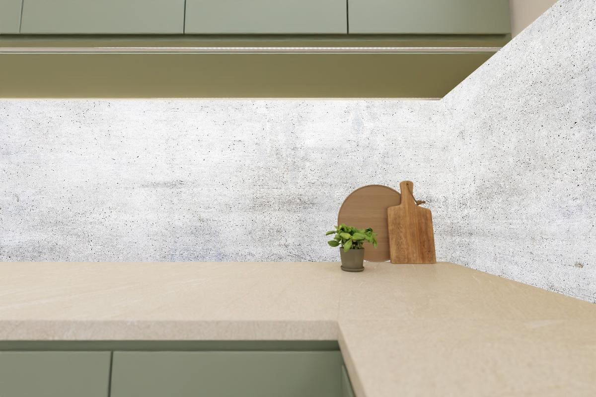 Küchenrückwand - Rauer weißer Beton