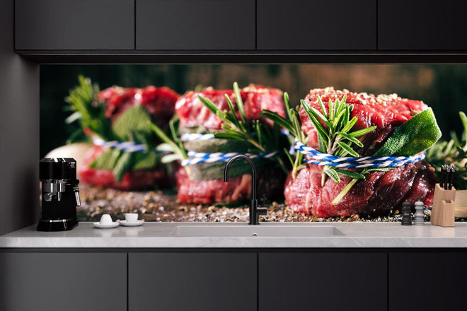 Küchenrückwand - Rinderfilet zum Grillen