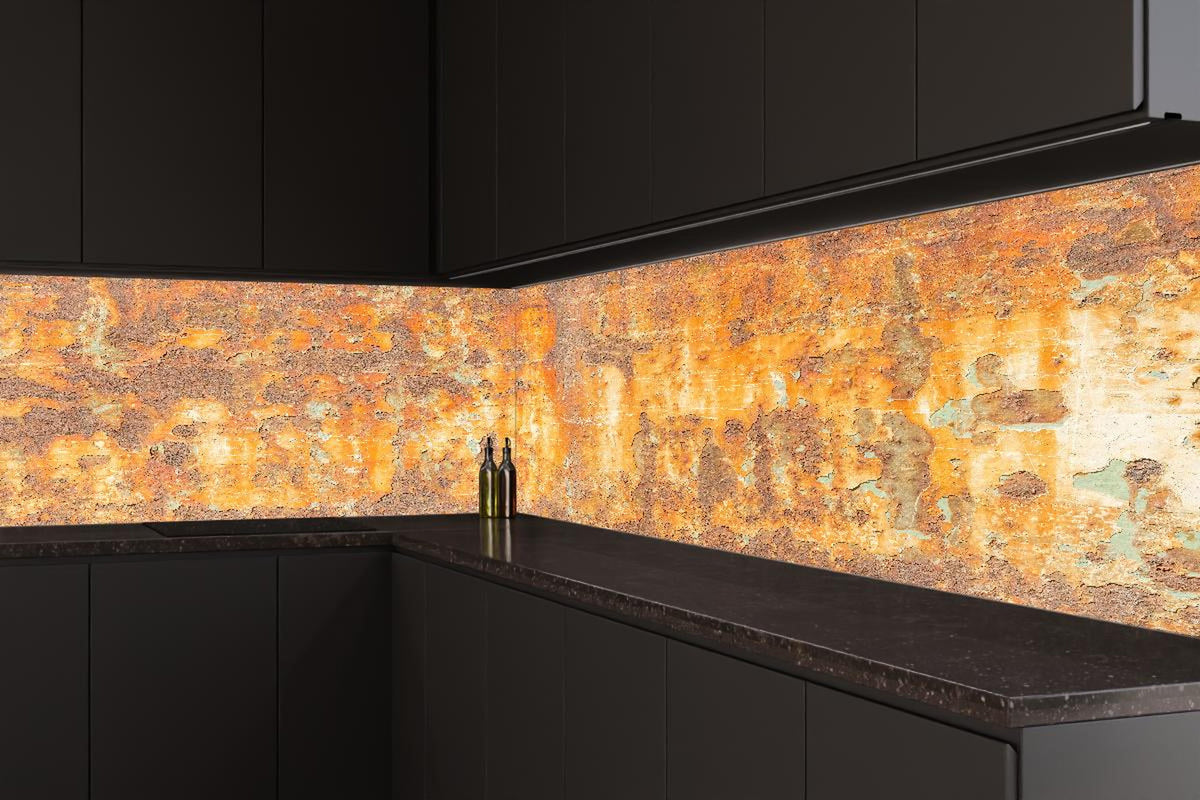 Küchenrückwand - Rostige Betonwand