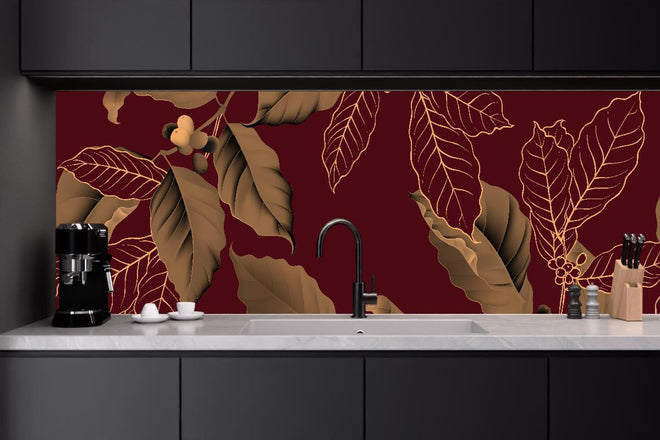 Küchenrückwand - Rot-Braune Blätter