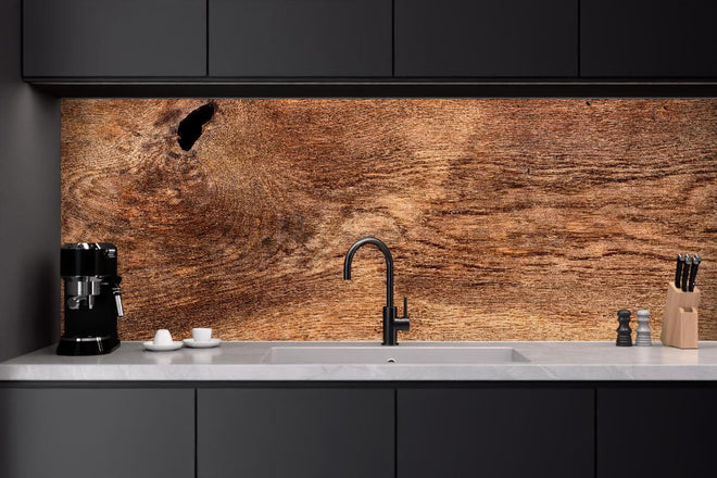 Küchenrückwand - Rustikale Eichenholzplatte