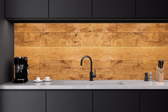 Küchenrückwand - Rustikale Holzplatte