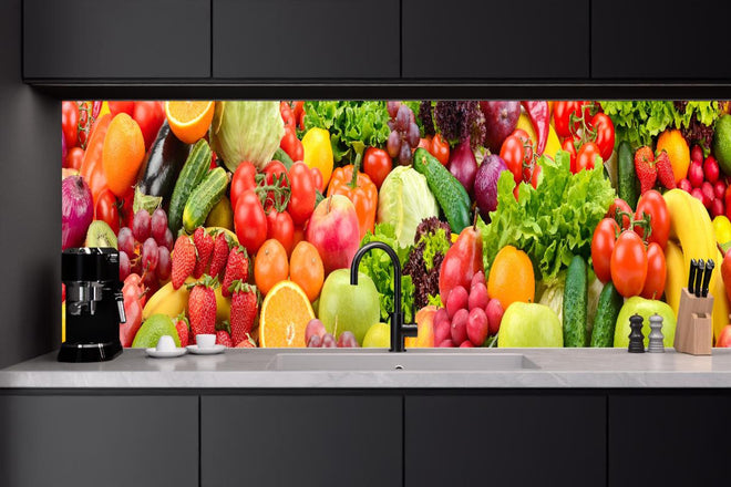 Küchenrückwand - Sammlung von Obst & Gemüse