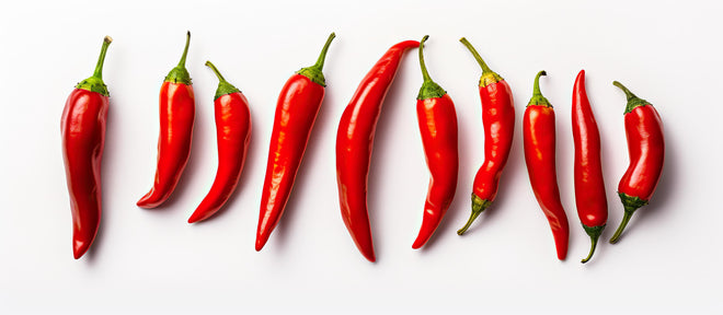 Küchenrückwand - Scharfe Rote Chili Schoten im Überblick