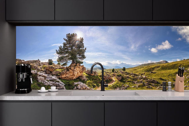 Küchenrückwand - Schmaler Weg um den Langkofel