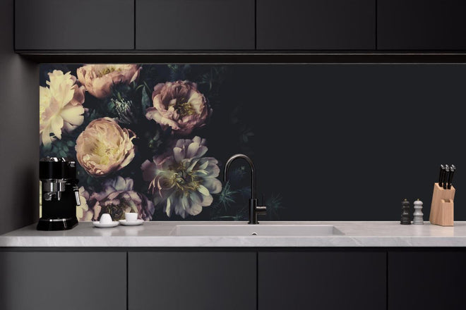 Küchenrückwand - Schöne Vintage Pfingstrosen