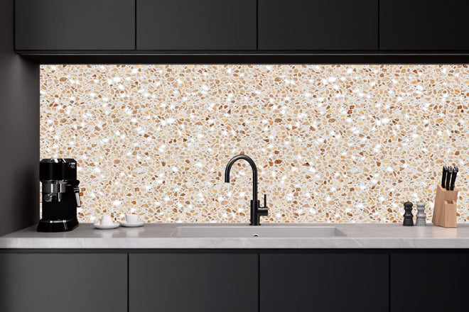 Küchenrückwand - Schöne beige Terrazzo Stein Textur