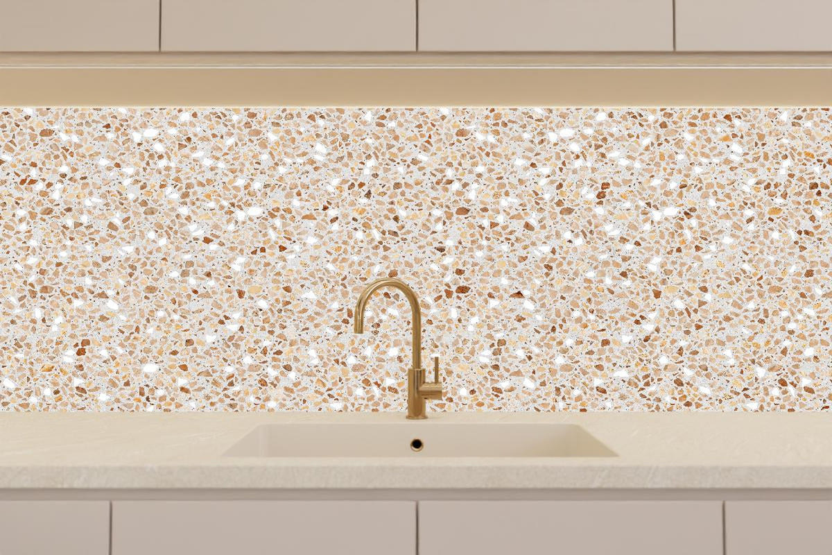 Küchenrückwand - Schöne beige Terrazzo Stein Textur