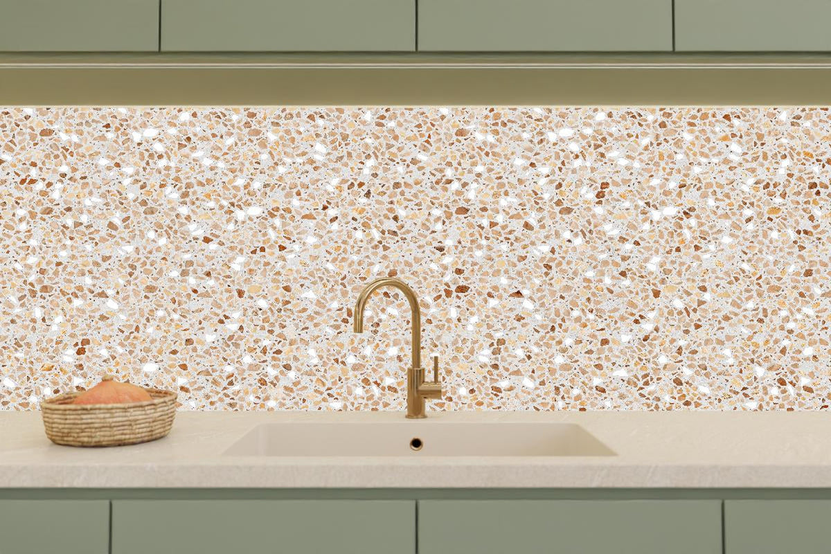 Küchenrückwand - Schöne beige Terrazzo Stein Textur