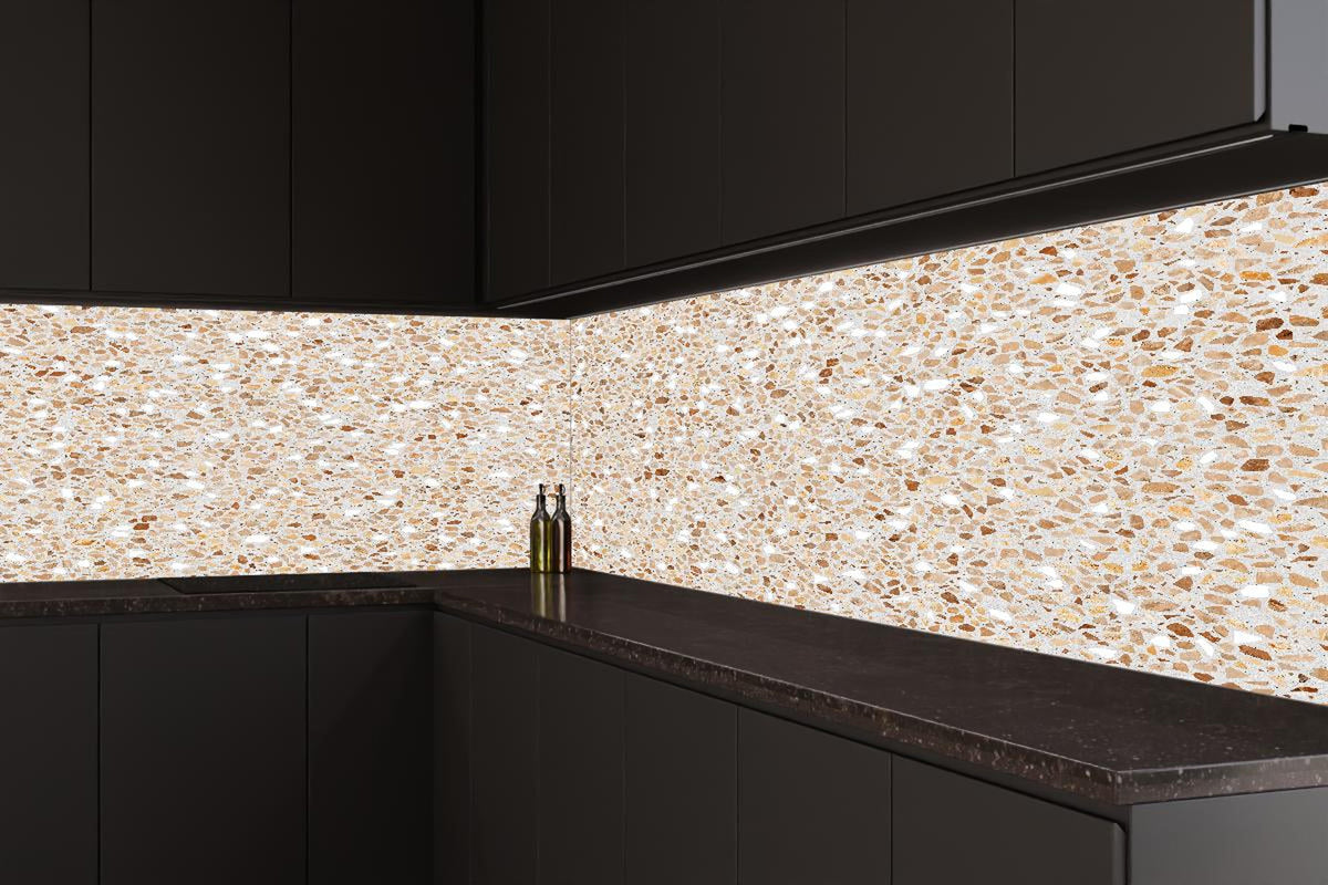 Küchenrückwand - Schöne beige Terrazzo Stein Textur