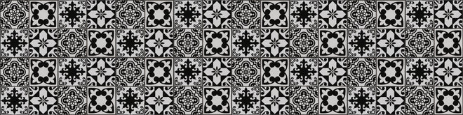 Küchenrückwand - Schwarz-grau Vintage Fliesen