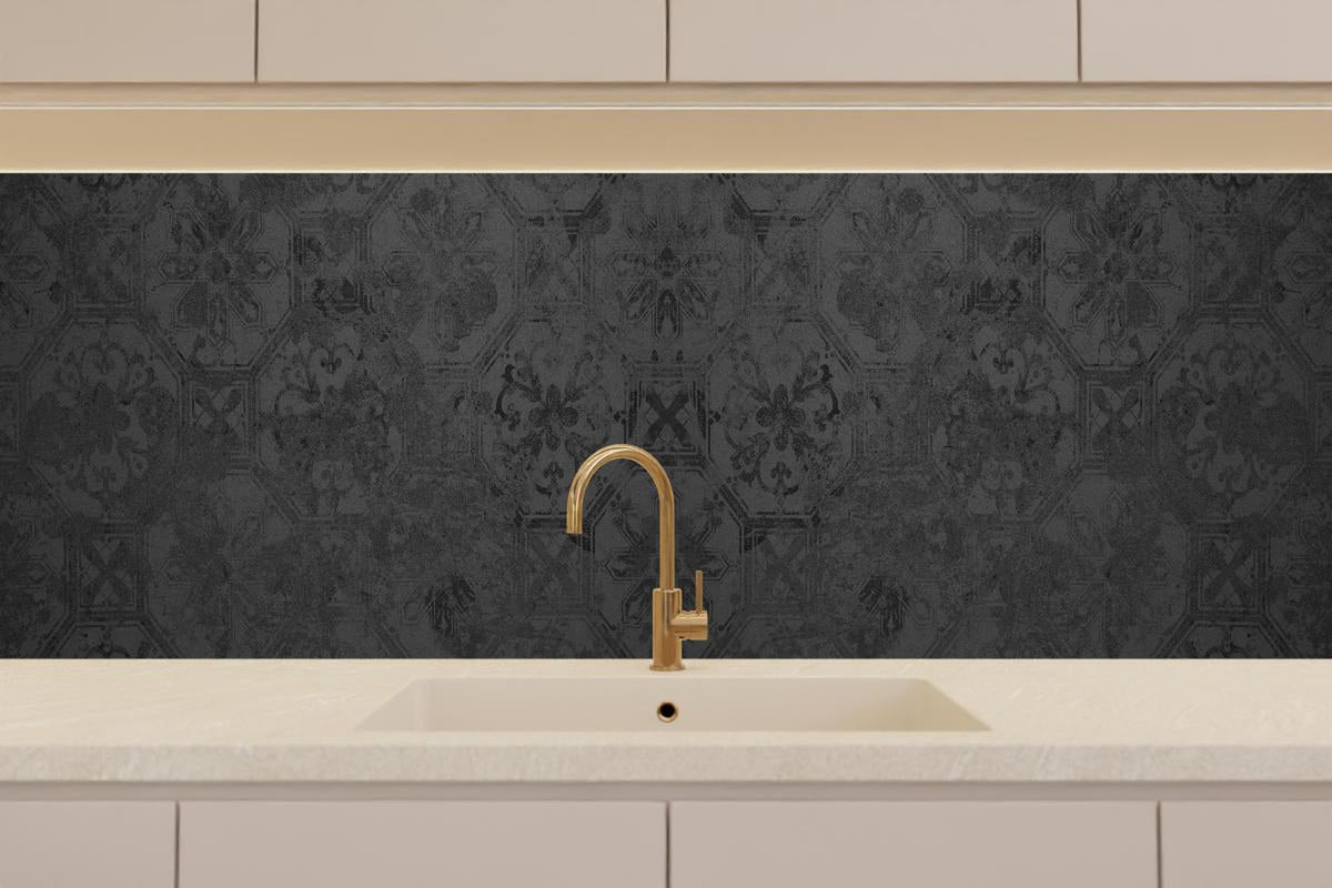 Küchenrückwand - Schwarze Keramik Motiv