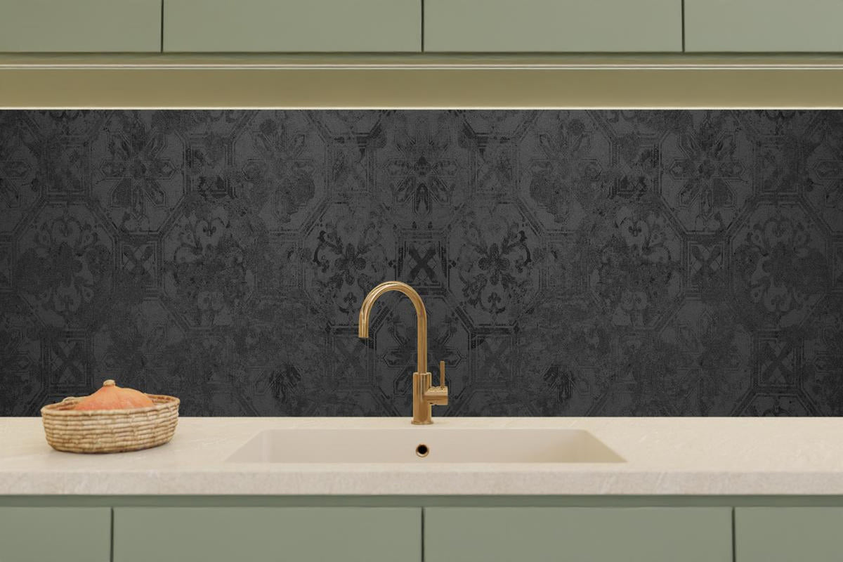 Küchenrückwand - Schwarze Keramik Motiv