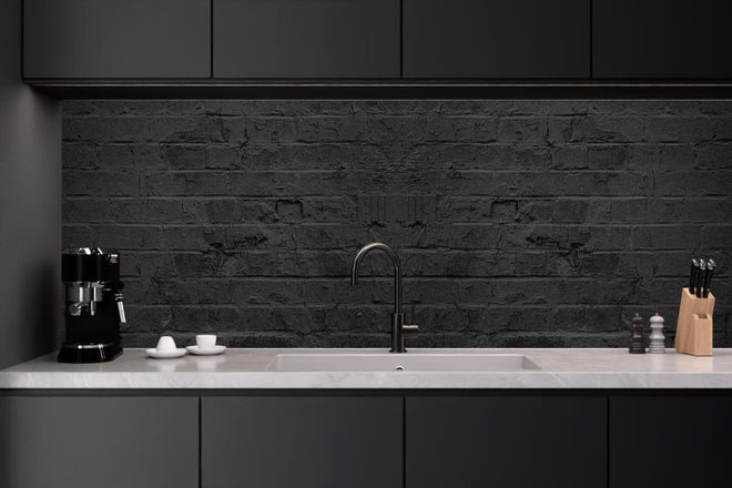 Küchenrückwand - Schwarze anthrazit Ziegeln