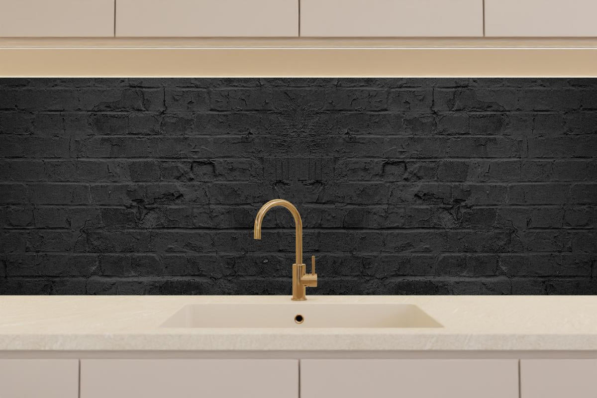 Küchenrückwand - Schwarze anthrazit Ziegeln