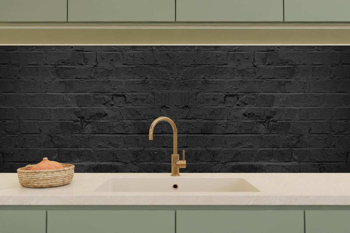 Küchenrückwand - Schwarze anthrazit Ziegeln