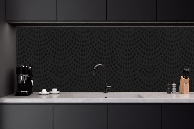 Küchenrückwand - Schwarze geometrisches Stempelmuster