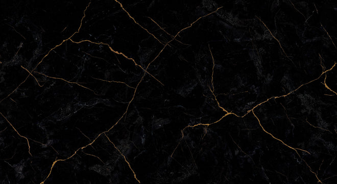 Küchenrückwand - Schwarzer Marmor mit dünnen goldenen Adern