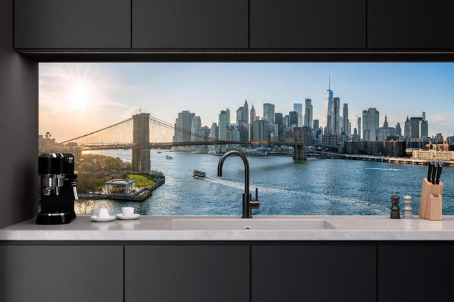 Küchenrückwand - Skyline von New York City - Brooklyn Bridge