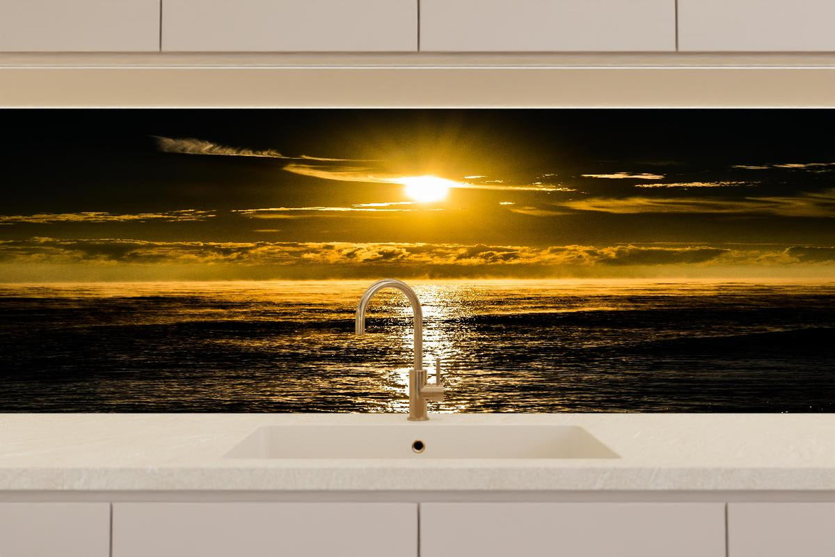 Küchenrückwand - Sonnenuntergang über dem Meer