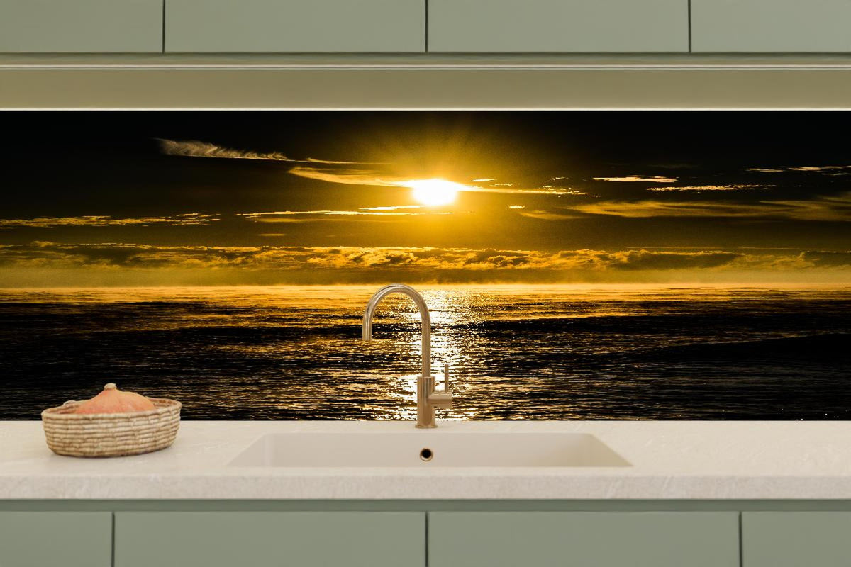 Küchenrückwand - Sonnenuntergang über dem Meer