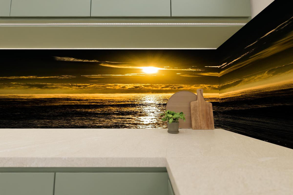 Küchenrückwand - Sonnenuntergang über dem Meer