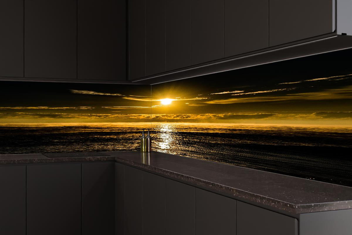 Küchenrückwand - Sonnenuntergang über dem Meer