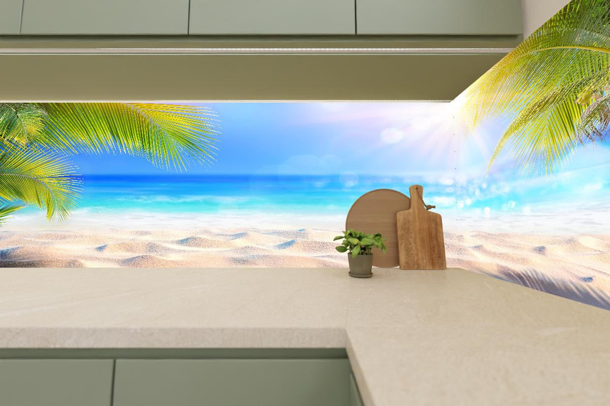 Küchenrückwand - Sonniger tropischer Strand