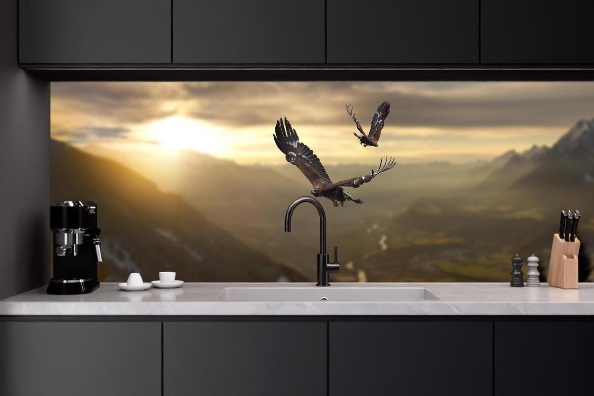 Küchenrückwand - Steinadler an den Alpen