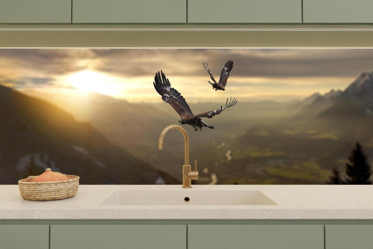 Küchenrückwand - Steinadler an den Alpen
