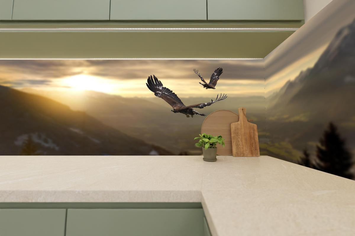 Küchenrückwand - Steinadler an den Alpen