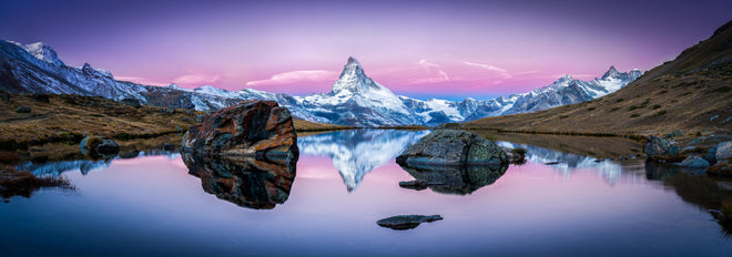 Küchenrückwand - Stellisee in Schweiz - Matterhorn Panorama
