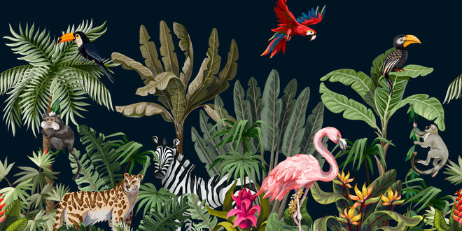 Küchenrückwand - Tropische Pflanzen & Tiere