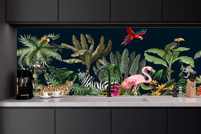 Küchenrückwand - Tropische Pflanzen & Tiere